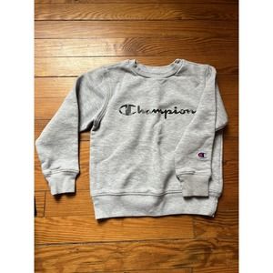 Boys Champion Sweatshirt Grey Crewneck Size 6 Spellout Pullover